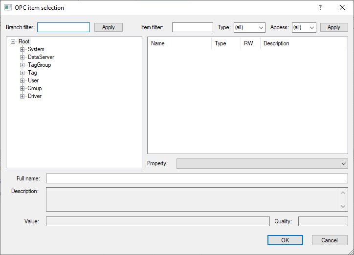 Browse variable tree