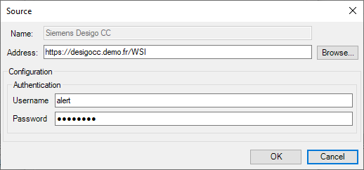 Enter connection parameters
