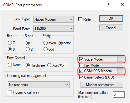GSM settings