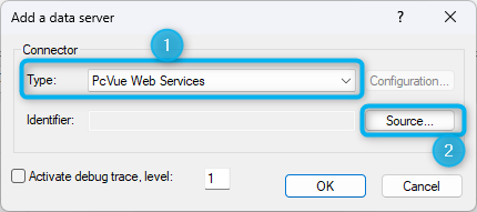 Add a data server window