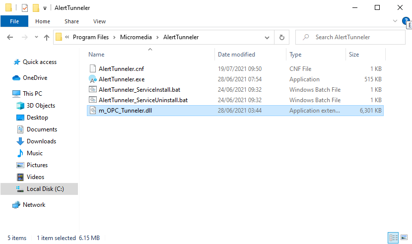 AlertTunneler folder