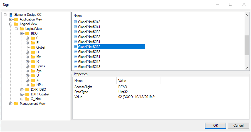 Browse variables