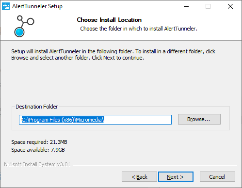Setup folder location