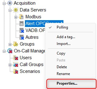 Open data server properties