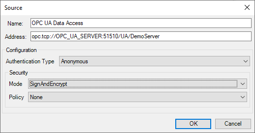 SignAndEncrypt mode selected