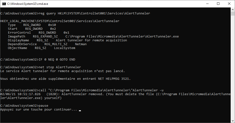 Uninstall terminal