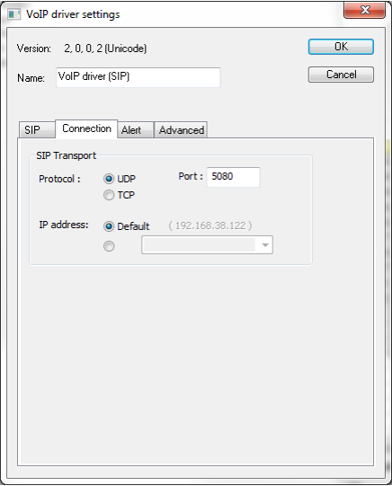 Connection tab